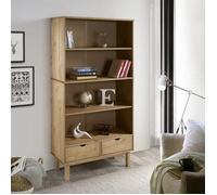 vidaXL Bibliothèque OTTA avec 2 tiroirs Marron Bois massif pin 351303