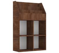 vidaXL Bibliothèque pour enfants brune imitation chêne 71x30x114cm Matériau dérivé du bois