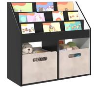 vidaXL Bibliothèque pour enfants Bureau Rectangulaire Noir 72,5 x 29,5 x 69 cm