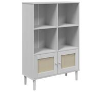 vidaXL Bibliothèque SENJA Aspect de rotin Blanc Bois Massif de pin