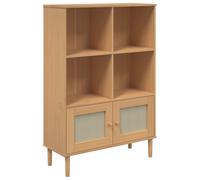 Vidaxl Bibliothèque Senja Aspect De Rotin Marron Bois Massif De Pin Marron