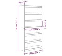vidaXL Bibliothèque / Séparateur de pièce 100×30×199,5 cm Bois de pin Multicolore