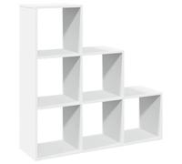 vidaXL Bibliothèque séparateur de pièce à 3 niveaux Blanc 99×29×99 cm Bois d'ingénierie