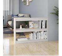 vidaXL Bibliothèque séparateur de pièce pin massif blanc 100x30x71,5 cm