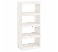 Vidaxl Bibliothèque/Séparateur De Pièce Blanc 60x30x135,5cm Pin Solide Multicolore