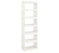 Vidaxl Bibliothèque/Séparateur De Pièce Blanc 60x30x199,5cm Pin Solide Multicolore
