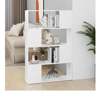 vidaXL Bibliothèque Séparateur de pièce 80 x 24 x 124,5 cm Blanc Aggloméré