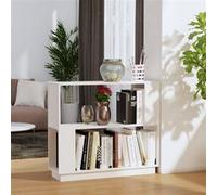 vidaXL Bibliothèque séparateur de pièce – Étagère à livres blanc 80x25x70 cm pin solide