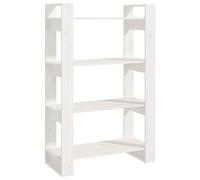 vidaXL Bibliothèque Étagère à Livres Séparateur de Pièce Blanc 80x35x125 cm Pin Solide