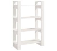 Vidaxl Bibliothèque/Séparateur De Pièce Blanc 80x35x125 Cm Pin Solide Blanc