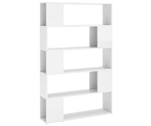 vidaXL Bibliothèque séparateur de pièce Blanc Brillant Bois ingénierie, cloison de séparation, séparateur, écran de confidentialité