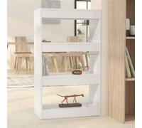 Bibliothèque/séparateur de pièce blanc brillant bois ingénierie811661