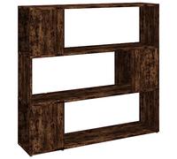 vidaXL Bibliothèque/Séparateur de pièce Chêne fumé 100x24x94 cm, séparation de pièce, cloison de pièce, Armoire à Livres, bibliothèque, séparateur