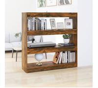 Vidaxl Bibliothèque/Séparateur De Pièce Chêne Fumé 100x30x103 Cm