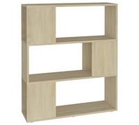 vidaXL Bibliothèque Séparateur de Pièce Cloison de Séparation Armoire à Livres Rangement Diviseur Paravent Chêne Sonoma 80x24x94 cm