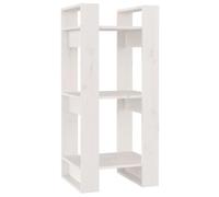 vidaXL Bibliothèque/Séparateur de Pièce Etagère à Livres Cloison de Séparation Armoire de Rangement Salon Salle de Séjour Blanc 41x35x91 cm Pin Solide