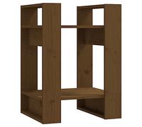 vidaXL Bibliothèque Séparateur de Pièce Etagère à Livres Meuble Armoire de Rangement Cloison de Séparation Salon Marron Miel 41x35x57 cm Pin Solide