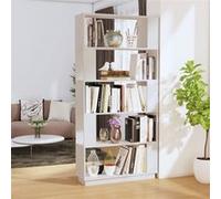 Bibliothèque Séparateur de Pièce Etagère à Livres Meuble Armoire de Rangement Cloison de Séparation Salon Blanc 80x25x163,5cm Pin Solide