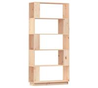 vidaXL Bibliothèque Séparateur de Pièce Etagère à Livres Meuble Armoire de Rangement Cloison de Séparation Salon 80x25x163,5 cm Pin Solide