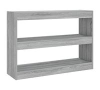 vidaXL Bibliothèque Séparateur de Pièce Etagère à Livres Meuble Armoire de Rangement Cloison de Séparation Salon Sonoma Gris 100x30x72 cm