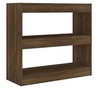 vidaXL Bibliothèque Séparateur de Pièce Etagère à Livres Meuble Armoire de Rangement Cloison de Séparation Salon Chêne Marron 80x30x72 cm
