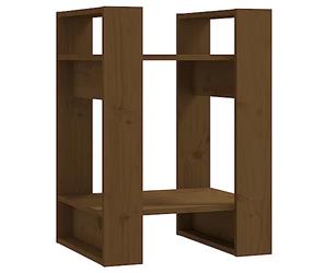 vidaXL Bibliothèque Séparateur de Pièce Etagère à Livres Meuble Armoire de Rangement Cloison de Séparation Salon Marron Miel 41x35x57 cm Pin Solide