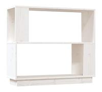 vidaXL Bibliothèque/Séparateur de Pièce Étagère à Livres Meuble de Rangement Cloison de Séparation Salon Blanc 80x25x70 cm Pin Solide