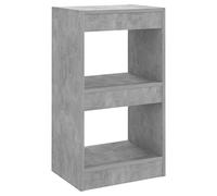 vidaXL Bibliothèque/Séparateur de Pièce Étagère à Livres Meuble de Rangement Paravent Cloison de Séparation Diviseur Salon Gris Béton 40x30x72 cm