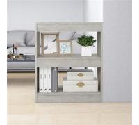vidaXL Bibliothèque/Séparateur de Pièce Étagère à Livres Meuble de Rangement Paravent Cloison de Séparation Diviseur Salon Gris Béton 60x30x72 cm Gris G