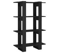 vidaXL Bibliothèque/Séparateur de Pièce Étagère à Livres Meuble de Rangement Paravent Cloison de Séparation Diviseur Salon Noir 80x30x123,5 cm
