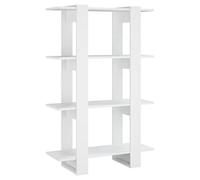 vidaXL Bibliothèque/Séparateur de Pièce Étagère à Livres Meuble de Rangement Paravent Cloison de Séparation Diviseur Salon Blanc 80x30x123,5 cm