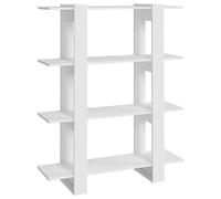 vidaXL Bibliothèque/Séparateur de Pièce Étagère à Livres Meuble de Rangement Paravent Cloison de Séparation Diviseur Salon Blanc 100x30x123,5 cm