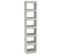 vidaXL Bibliothèque/Séparateur de Pièce Étagère à Livres Meuble de Rangement Paravent Cloison de Séparation Diviseur Salon Gris Béton 40x30x198 cm
