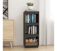Pin Massif Bibliothèque Séparateur de Pièce Cloison de Séparation Armoire à Livres Etagère de Rangement Salon Intérieur Gris 40x35x103 cm