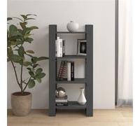 vidaXL Bibliothèque/Séparateur de pièce Gris 60x35x125 cm Bois massif813886 Gris G