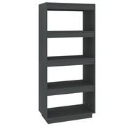 Vidaxl Bibliothèque/Séparateur De Pièce Gris 60x35x135 Cm Pin Massif Gris