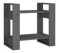 vidaXL Bibliothèque/Séparateur de Pièce Etagère à Livres Cloison de Séparation Armoire de Rangement Salon Salle de Séjour Gris 60x35x57 cm Pin Solide