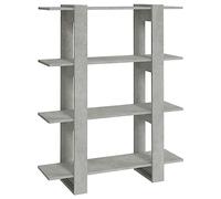 vidaXL Bibliothèque/Séparateur de pièce Gris béton 100x30x123,5 cm