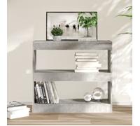 vidaXL Bibliothèque - Séparateur de pièce Gris béton 80x30x72 cm