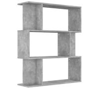 vidaXL Bibliothèque/Séparateur de Pièce, Meuble de Rangement, Étagère à Livres Salon Salle de Séjour Chambre Intérieur, Moderne, Gris Béton Bois d’Ingénierie