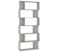 vidaXL Bibliothèque/Séparateur de pièce Gris béton Bois d'ingénierie
