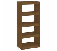 Vidaxl Bibliothèque/Séparateur De Pièce Marron Miel 60x30x135,5 Cm Pin Multicolore