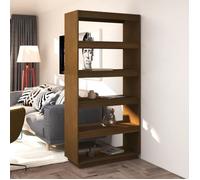 Vidaxl Bibliothèque/Séparateur De Pièce Marron Miel 80x35x167 Cm Pin Marron