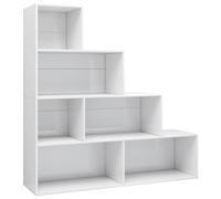 vidaXL Bibliothèque/Séparateur de Pièce, Meuble de Rangement avec Étagère, Armoire à Livres Salon Salle de Séjour Intérieur, Moderne, Blanc Brillant Bois d’Ingénierie