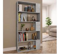 Vidaxl Bibliothèque/Séparateur De Pièce Gris Béton Bois D'ingénierie Gris