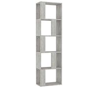 vidaXL Bibliothèque/Séparateur de Pièce, Meuble de Rangement, Étagère à Livres Salon Salle de Séjour Chambre Intérieur, Moderne, Gris Béton Bois d’Ingénierie