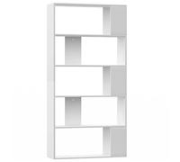 vidaXL Bibliothèque/Séparateur de Pièce, Meuble de Rangement, Étagère à Livres Salon Salle de Séjour Chambre Intérieur, Moderne, Blanc Bois d’Ingénierie