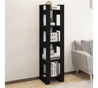 vidaXL Bibliothèque/Séparateur de pièce Noir 41x35x160 cm Pin massif813873 Noir G