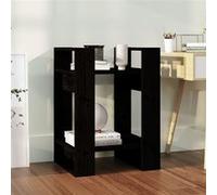 Bibliothèque/Séparateur de Pièce Noir 60x35x57 cm Pin Solide Étagère vidaXL