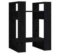 vidaXL Bibliothèque/Séparateur de pièce Noir 41x35x57 cm Pin solide